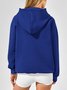 Casual Hoodie Plain Sweatshirt Split Joint
