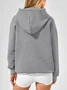 Casual Hoodie Plain Sweatshirt Split Joint