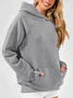 Casual Hoodie Plain Sweatshirt Split Joint