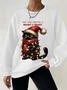 Casual Crew Neck Christmas Sweatshirt