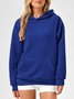 Casual Hoodie Plain Sweatshirt Split Joint