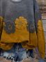 Casual Crew Neck Floral Sweatshirt Printing