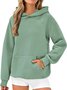 Casual Hoodie Plain Sweatshirt Split Joint