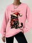 Casual Crew Neck Christmas Sweatshirt