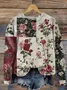 Casual Crew Neck Floral Sweatshirt Printing