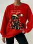 Casual Crew Neck Christmas Sweatshirt
