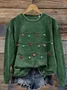 Casual Crew Neck Christmas Sweatshirt Printing