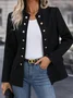 Women Spring/Fall Outerwear Casual Plain Long Sleeve Jacket