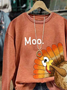 Casual Crew Neck Turkey Sweatshirt Printing