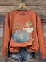 Casual Crew Neck Halloween (pumpkin) Sweatshirt Printing