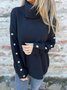 Women Cotton Plain Long Sleeve Comfy Casual Sweater