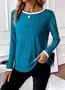 Casual Plain Crew Neck Long Sleeve T-shirt