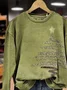 Casual Crew Neck Christmas Sweatshirt Printing