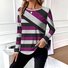 Casual Geometric Crew Neck Long Sleeve T-shirt