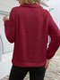 Casual V Neck Plain Sweatshirt