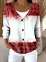 Women Gradient Pattern Long Sleeve Comfy Vintage Cardigan