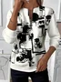 Casual Crew Neck Abstract Sweatshirt Printing