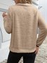 Casual V Neck Plain Sweatshirt