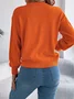 Women Cotton Geometric Long Sleeve Comfy Casual Sweater