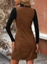 Women Plain Summer Split Joint Dress Crew Neck Sleeveless Tank A-Line Dress