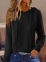 Women Plain Long Sleeve Comfy Vintage Sweater