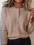 Women Plain Long Sleeve Comfy Vintage Cardigan