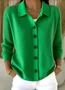 Women Cotton Plain Long Sleeve Comfy Casual Cardigan
