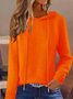 Women Plain Long Sleeve Comfy Vintage Sweater
