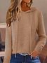 Women Plain Long Sleeve Comfy Vintage Sweater