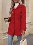 Women Spring/Fall Outerwear Casual Plain Long Sleeve Shawl Collar Jacket