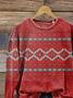 Casual Crew Neck Geometric Sweatshirt Printing