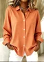 V Neck Long Sleeve Geometric Regular Micro-Elasticity Regular Fit Shirt For Women