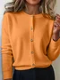 Women Plain Long Sleeve Comfy Vintage Cardigan
