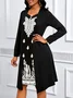 Women Geometric Spring/Fall Dress V Neck Long Sleeve A-Line Dress