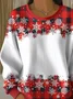 Casual Crew Neck Plaid Sweatshirt Printing