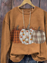 Casual Crew Neck Halloween (pumpkin) Sweatshirt Printing