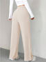 Women Plain Long Elastic Waist Pants Casual Spring/Fall Trousers