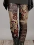 Women Floral Casual All Season Printing Long Leggings