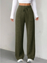Women Plain Long Elastic Waist Pants Casual Spring/Fall Trousers