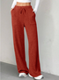 Women Plain Long Elastic Waist Pants Casual Spring/Fall Trousers