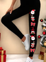 Women Christmas Casual All Season Printing Long Leggings