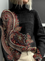 Women Ethnic Long Sleeve Comfy Vintage Printing Sweater