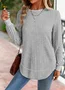 Casual Color Block Crew Neck Long Sleeve T-shirt