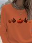 Casual Maple Leaf Crew Neck Long Sleeve T-shirt