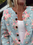 Women Floral Long Sleeve Comfy Vintage Printing Cardigan