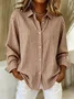 Shirt Collar Regular Sleeve Long Sleeve Striped Buckle Regular Loose Button Up Shirt Shirt For Women