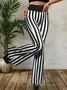 Women Striped Long Pants Casual Spring/Fall Trousers