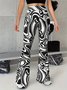 Women Striped Long Pants Casual Spring/Fall Trousers