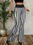 Women Striped Long Pants Casual Spring/Fall Trousers