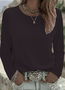Casual Plain Crew Neck Long Sleeve T-shirt